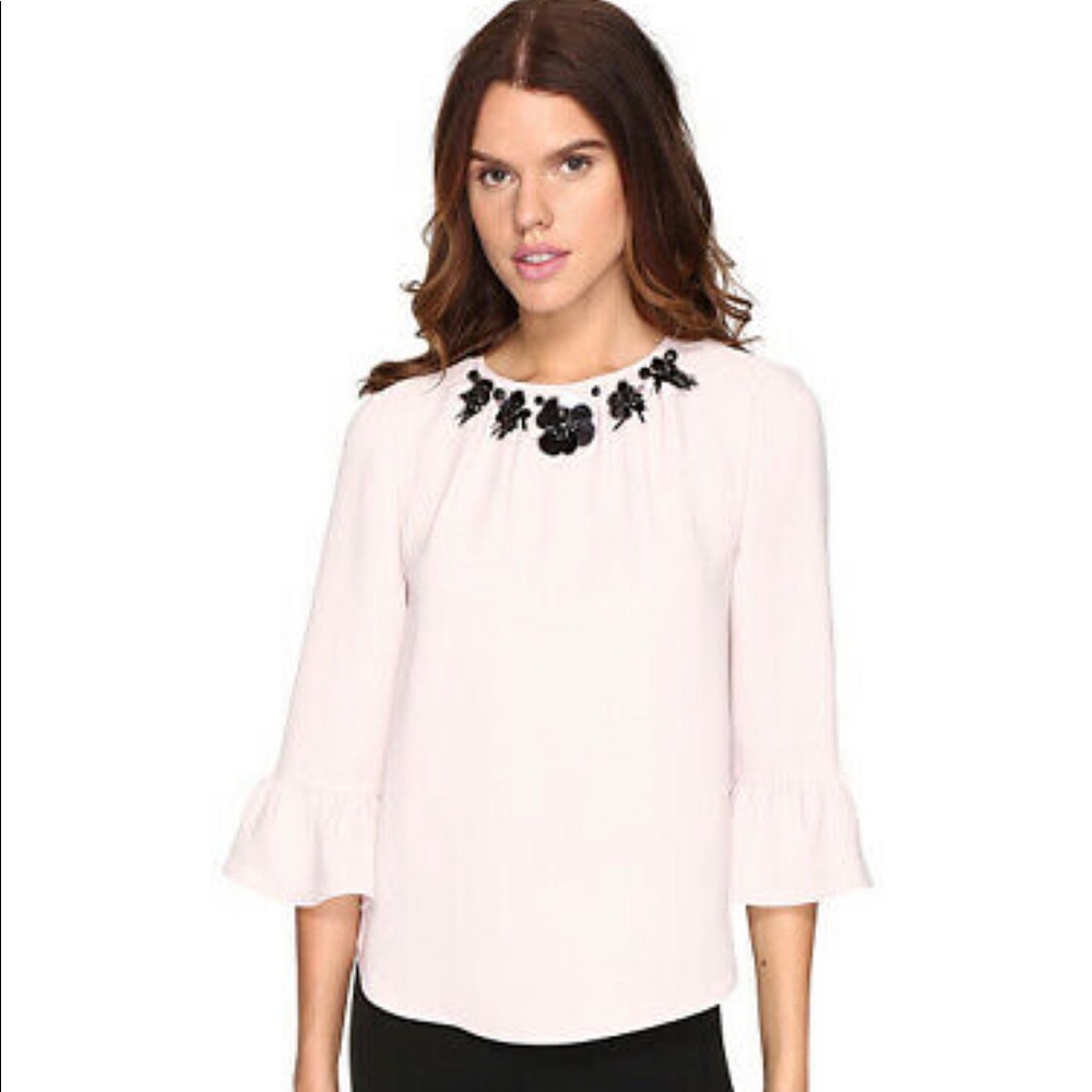 Kate Spade embellished crepe top